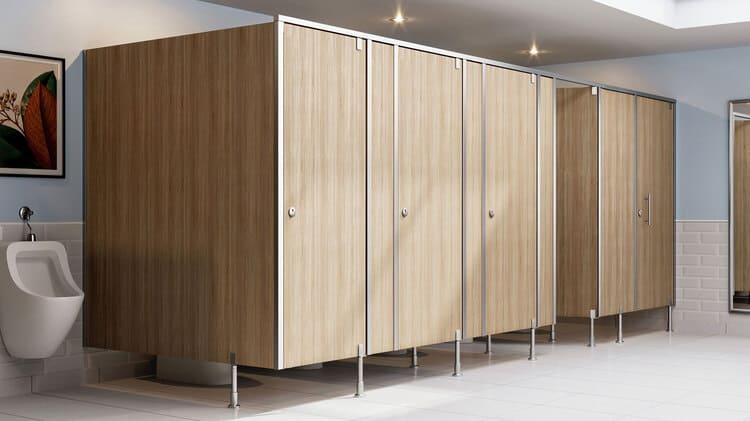 Vách ngăn vệ sinh làm từ gỗ công nghiệp MDF MFC HDF